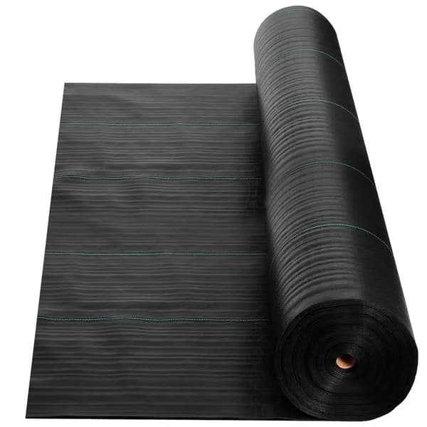 Ogräsbarriärväv, vävd geotextil, hållbart markskydd, VIT