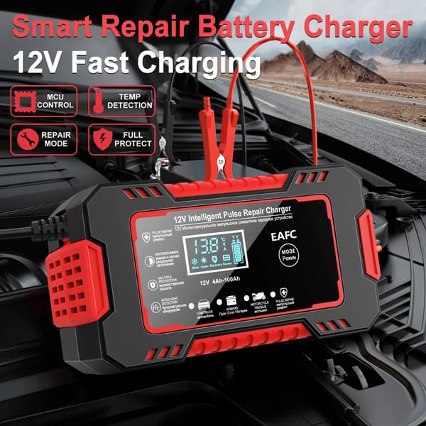 Batteriladdare, Pulsrepareringsteknik, LCD-display,12V 6A