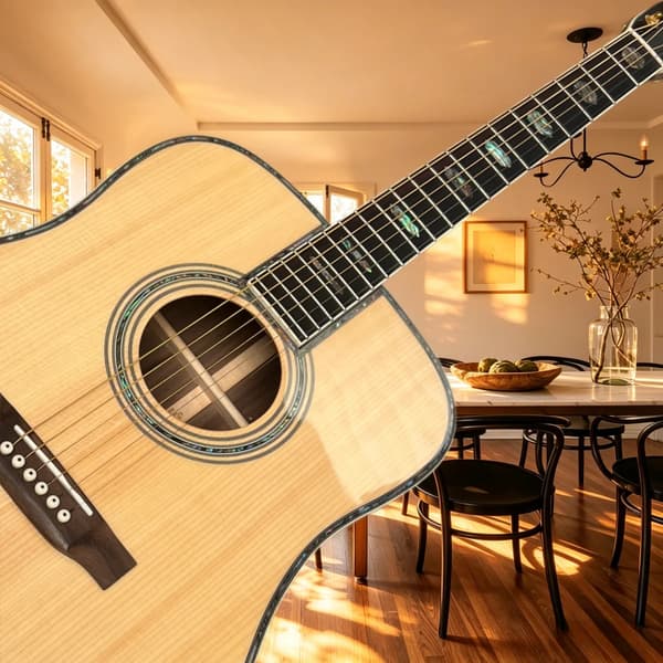 Folk Guitar, Rosenwood Greppbräda, Delikat Ton,GUL