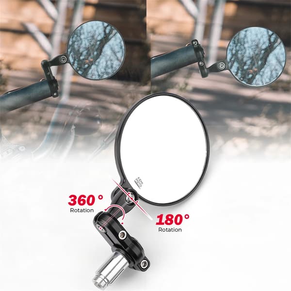 Motorcykel Side Spejl, E24 Certificeret, 360° Rotérbart,Spejl