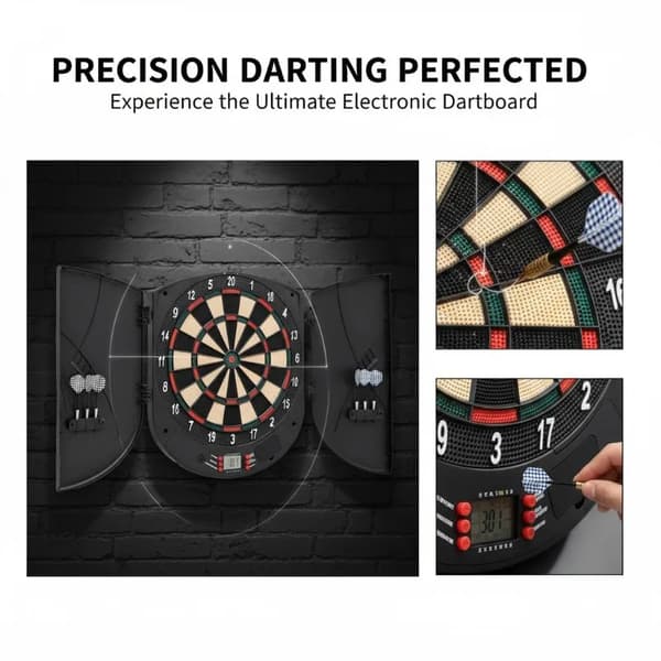 Elektrisk Dartskive, Elektronisk Scoring, Holdbar Konstruktion,sort