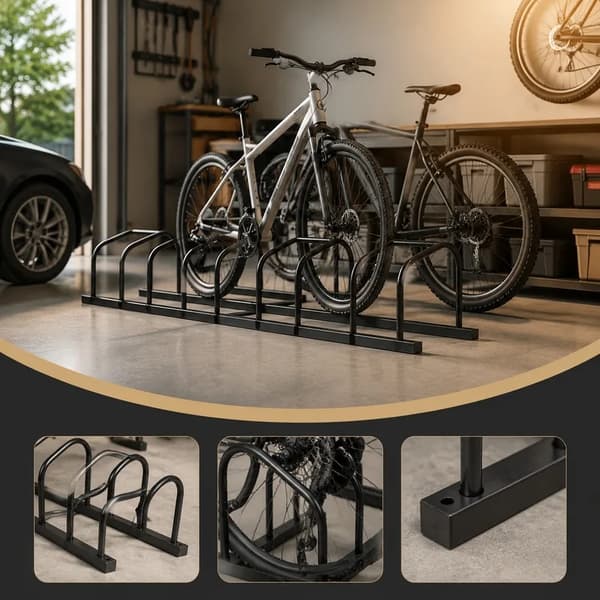 Cykelstativ, Heavy-Duty Stål, Pladsbesparende Design,Sort