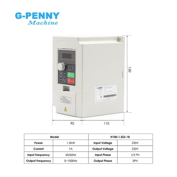 CNC Vattenkyld Spindel, 1.5kW Inverter, ER16 Chuck,220v