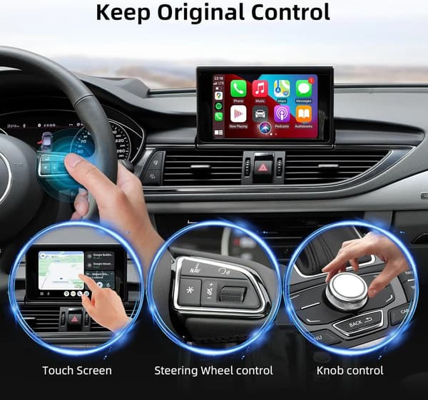 CarPlay Android Auto -sovitin, langaton yhteys, kameratuki,RMC A6 A7:lle