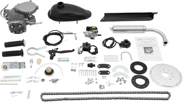 Cykelmotor Kit, 80CC 2-Takts, 40 km/h Max Hastighet,Silver
