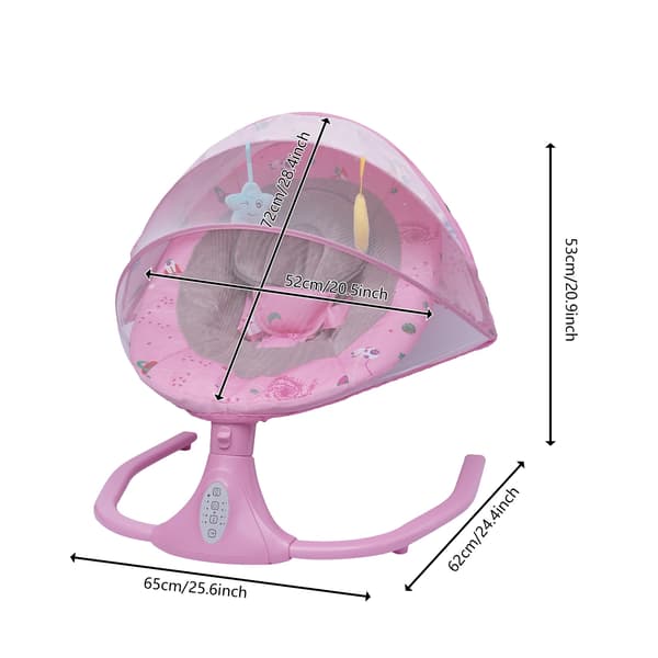 Babygunga, Justerbar Gunga, Timerfunktion,Rosa