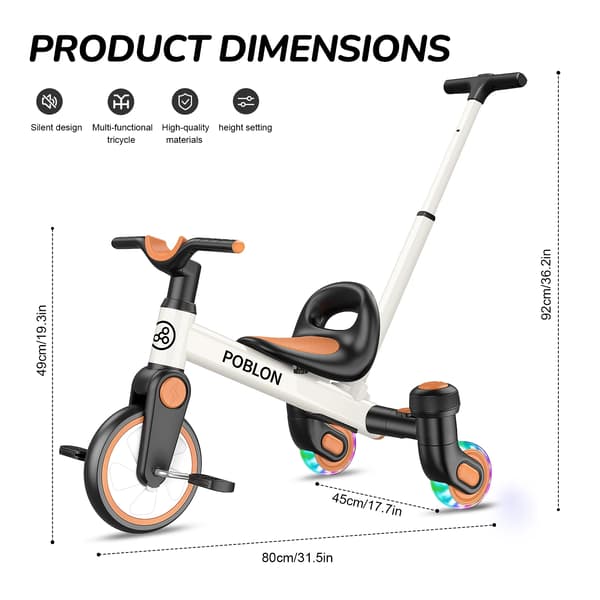 Drift Trike, 360° Spin, Justerbart Sæde,HVID
