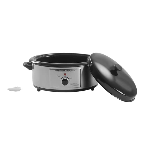 Massage Sten Varmer, 6L Kapacitet, Holdbart Rustfrit Stål Design,Sort