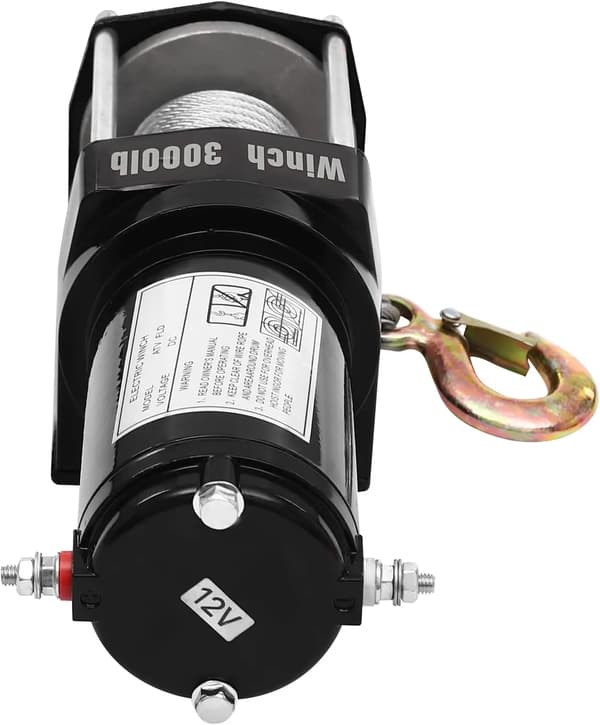 Elektrisk vinsj, 12V, 299 kg løftekapacitet,sort