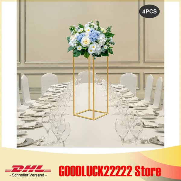 Blomsterstand, Elegant Design, Robust Jernkonstruktion,Guld, L