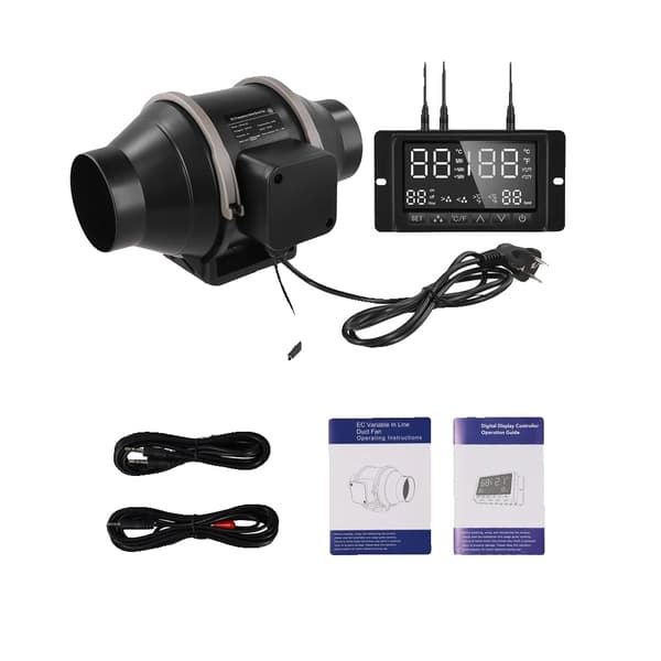 Luftkanalblæser, EC-motor, Smart Controller,EU, 4tommer ventilator