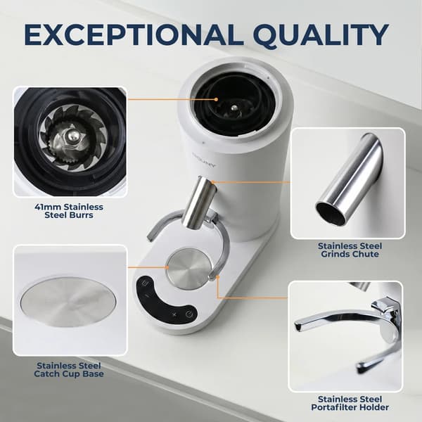 Kaffekvarn, 60 Precisionsmalningsinställningar, Sladdlös Design,VIT