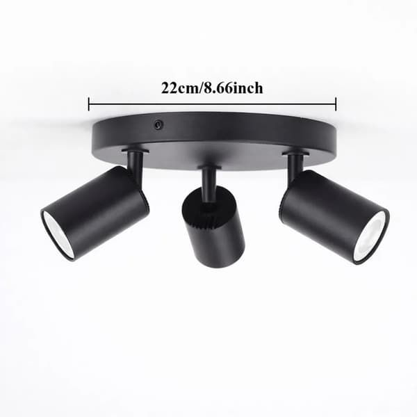 Loftspotlight, LED-pærer, Nem installation,3-Hoved, Nej