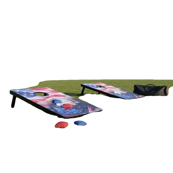 Cornhole-spelset, hållbara MDF-träskivor, inkluderar 8 bönpåsar,Röd