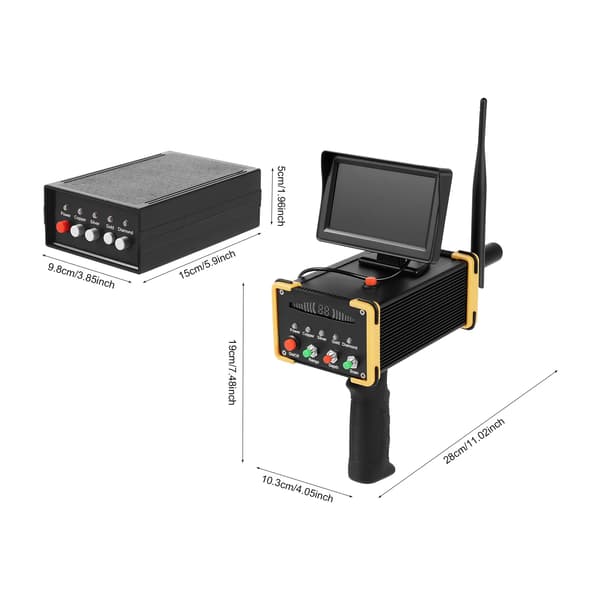 Metaldetektor, LCD-skærm, genopladeligt system,Sort