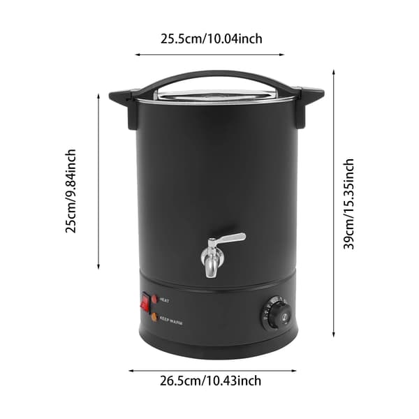Voks Smelter, 304 Rustfrit Stål, 8L Kapacitet,12L Sort