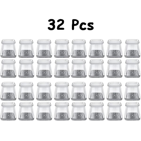 Stolsben Skydd, Ljudreducering, Golvskydd,Transparent-a, S, 32 Pcs-a