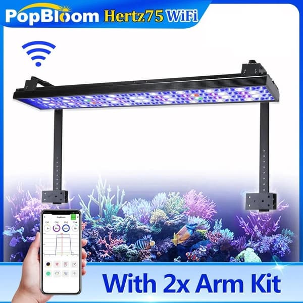 LED Akvarielampe, Programmerbare Kanaler, Solopgang Solnedgang Simulation,Med armkit, 100V-240V EU stik