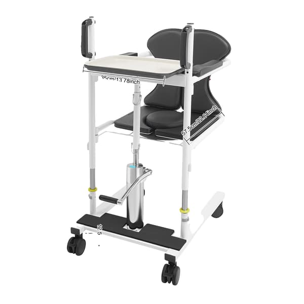 Patientlyftöverföringsstol, hydraulisk design, justerbar höjd,VIT