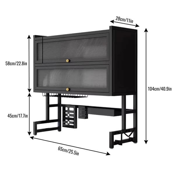 Opvaskestativ, 2-niveau design, robust kulstofstål,Rack-D