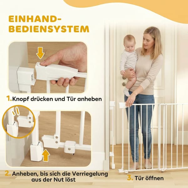 Djurgrind, Justerbar Bredd, Automatisk Stängningsfunktion,Vit