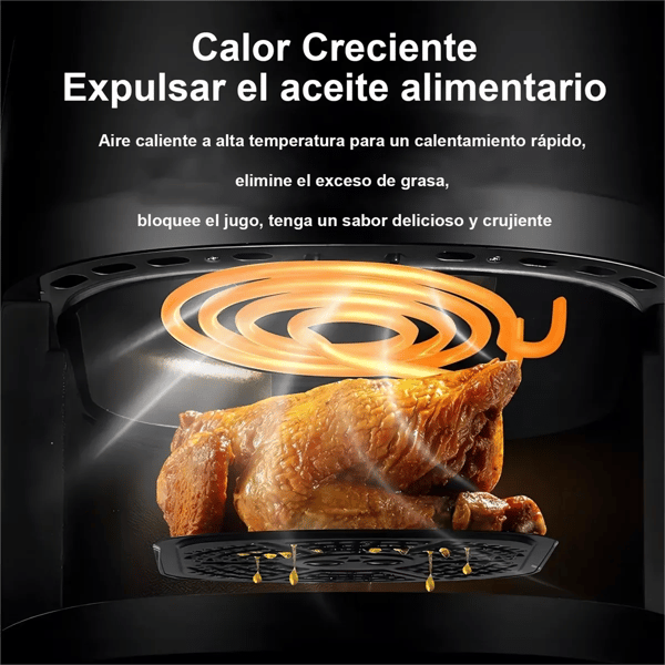Air Fryer, Stor Kapacitet, Intuitive Kontroller,sort