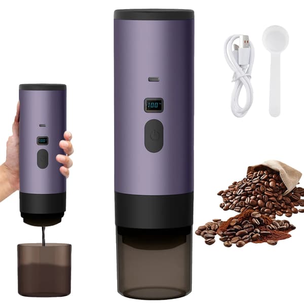 Kapselkaffemaskine, Bærbart Design, Smart Opvarmningsfunktion,Lilla