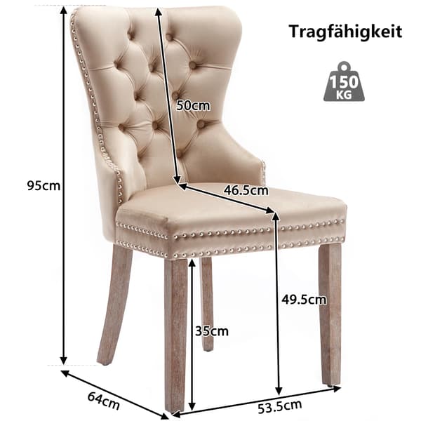 Matstolar, Sammetstyg, Träben,Kaki