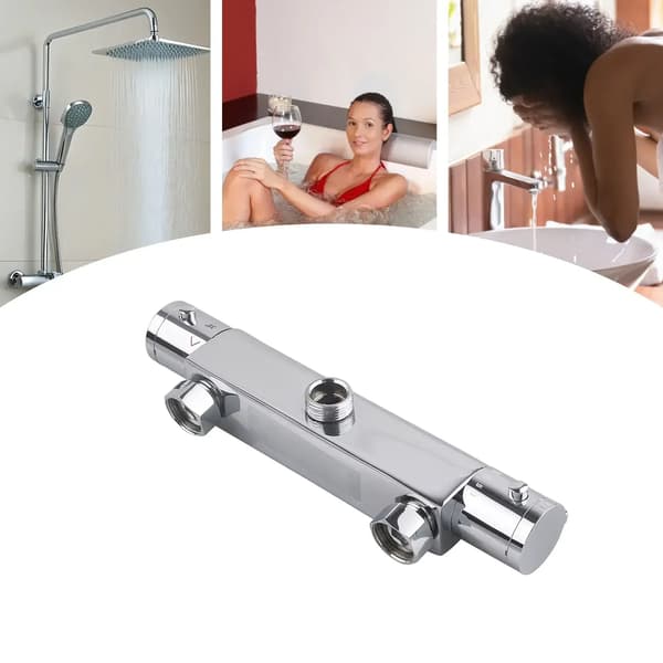 Termostatblandare för dusch, säkerhetslås, förkromad koppar,G3/4