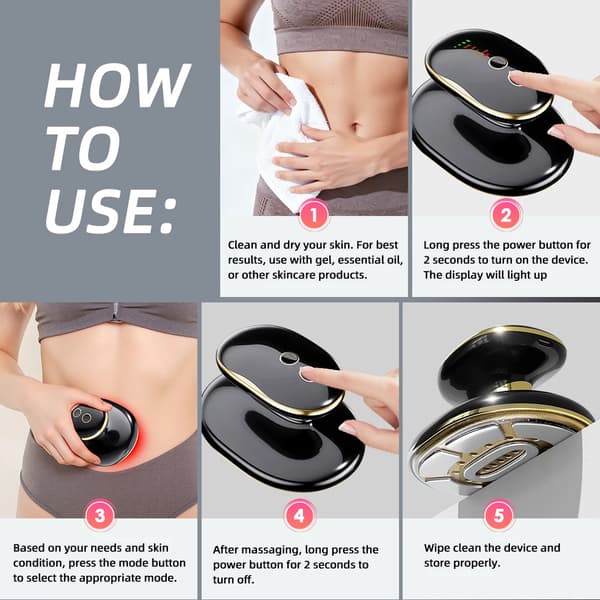 Cellulite Massager, Trådlös Kroppsskulptering, Slimmande Teknik,svart