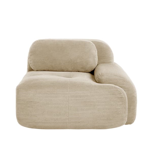 Modulär Hörnsoffa, Premium Cordstock Tyg, Monteringfri Design,Stil D - Beige