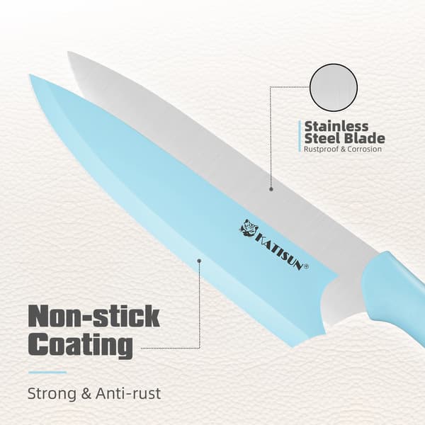 Køkkenkniv Sæt, Kulstofstål Blade, Rustfrit Stål Håndtag,HM2209T-C7B
