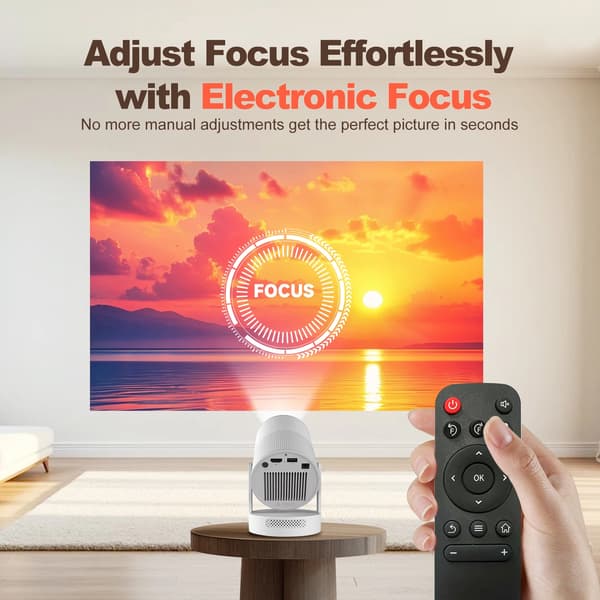 Projektor, 720P Native Opløsning, Bluetooth Forbindelse,EU Stik, HY300 Ultra-Hvid