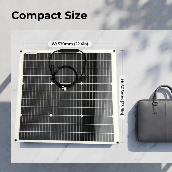 Solpanel, Flexibel Design, Hög Effektivitet,1st 60w panel