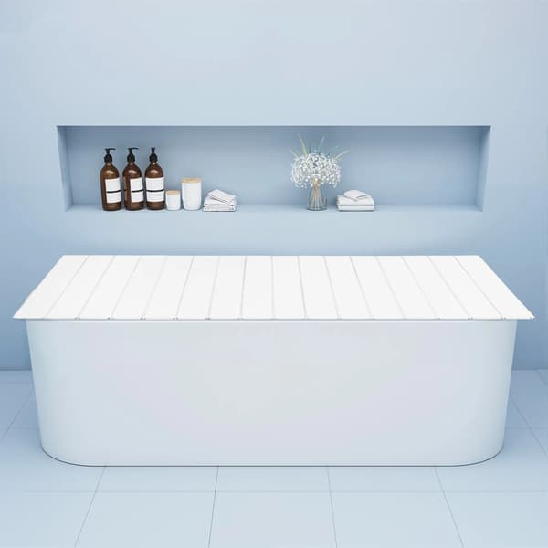 Badekar Tray, Foldbart Design, Skridsikker Overflade,HVID