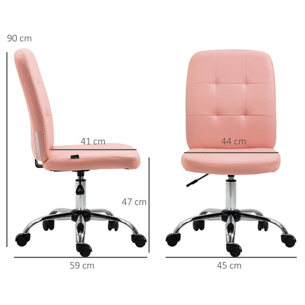 Kontorstol, Justerbar Højde, Kunstlæder Materiale,Pink