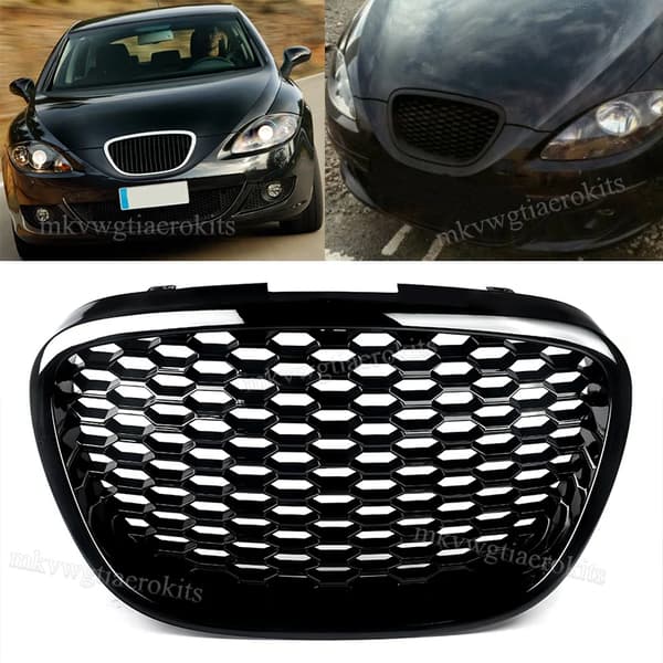 Front Bumper Gitter, Honningkage Design, Direkte Erstatning,Glans Sort