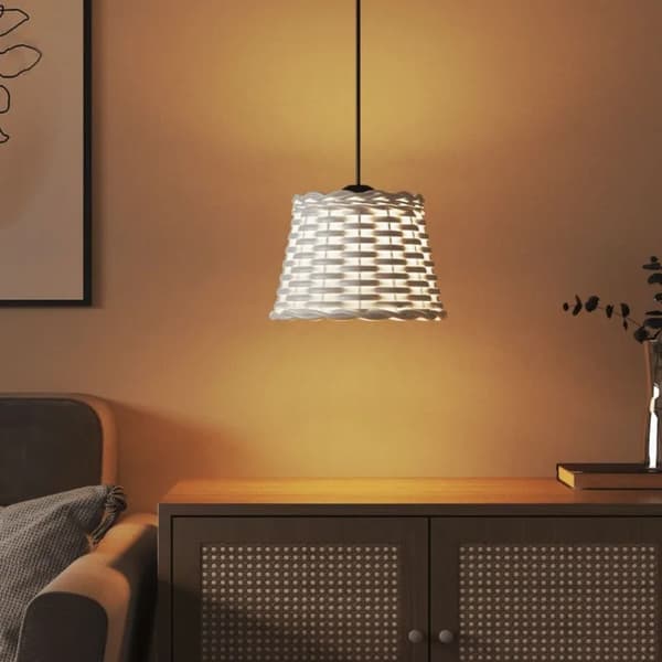 Loftlampe, Håndlavet Rattan, Ambient Belysning,hær grøn