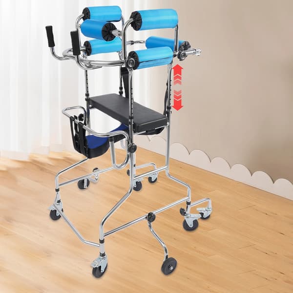 Rollator, 8 hjul, justerbar höjd och bredd,Blå