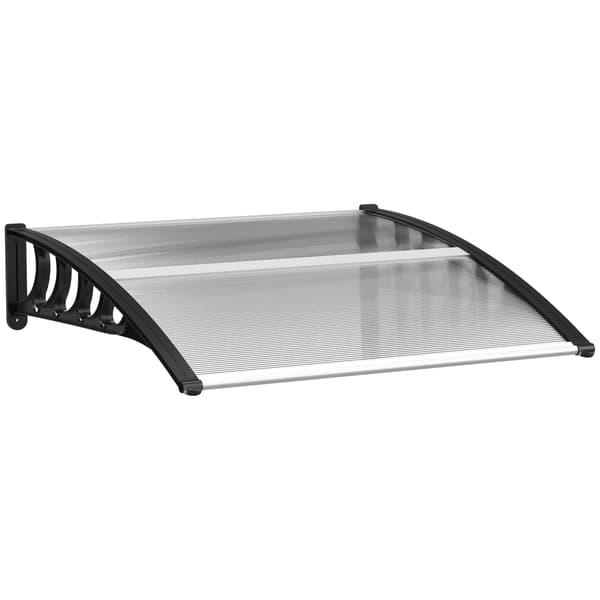 Dørmarkise, UV-beskyttelse, Nem montering,Gennemsigtig - Aluminium