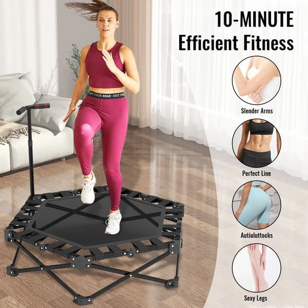 Mini Trampolin, Sammenklappeligt Design, Høj Belastningskapacitet,sort