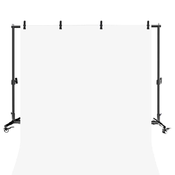 Baggrundsstativ, Justerbar Bredde, Robust Design,2x2M med hvid