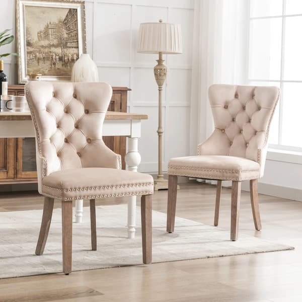 Matstolar, Klädd design, Träben,Beige