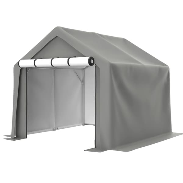 Utomhusförvaringsrum, Vattentät design, Rullport,Mörkgrå, 8x8ft