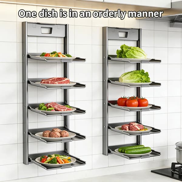 Vægkrydderi Hylde, Foldbart Design, Robust Konstruktion,GRÅ