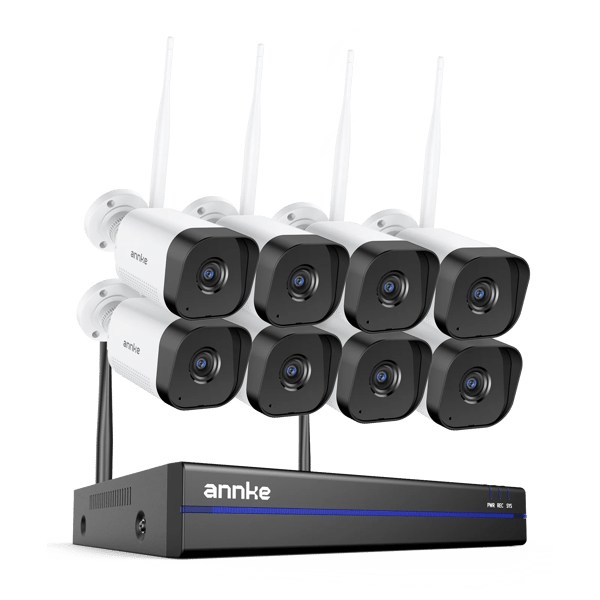 CCTV-system, 5MP opløsning, natvision op til 100 ft,16CH NVR 8Pcs Kamera, Ingen