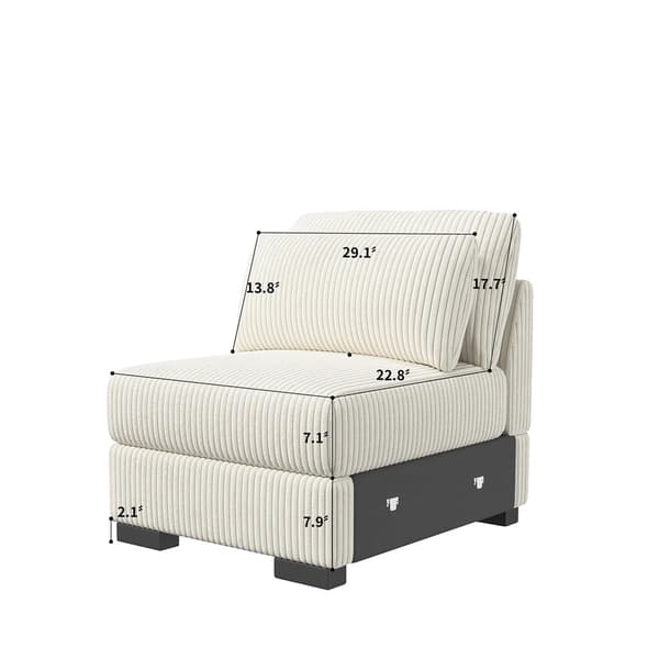 Modulsoffa, Multifunktionell Design, Högkvalitativt Tyg,Beige -- En-sits soffa
