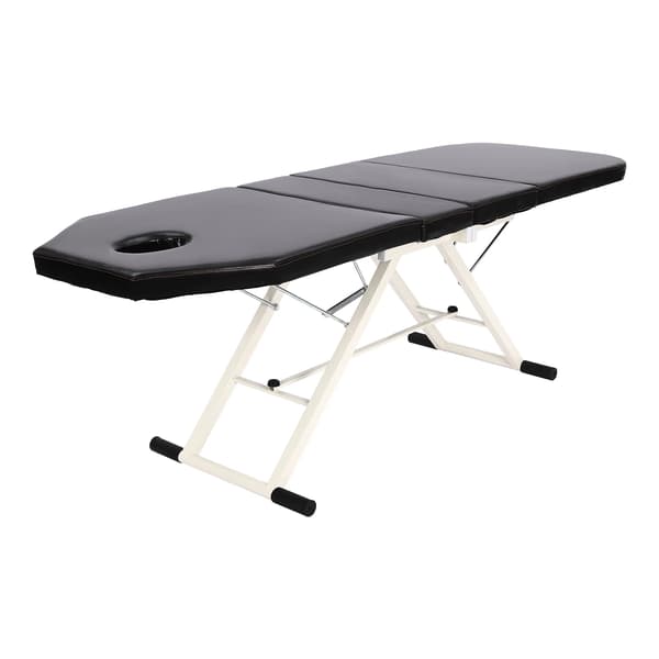 Massagebänk, Justerbart Stålram, Fällbar Design,svart
