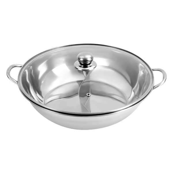 Hot Pot, Rustfrit Stål, Glaslåg,Sølv