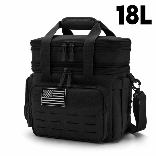 Køletaske, Isoleret Design, MOLLE Webbing System,Sort